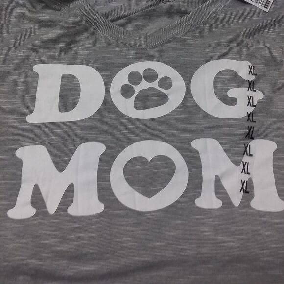 Modern Lux T-Shirt Dog Mom Deep V Neck Short Sleeve Junior Size XL New OOS - Picture 5 of 10